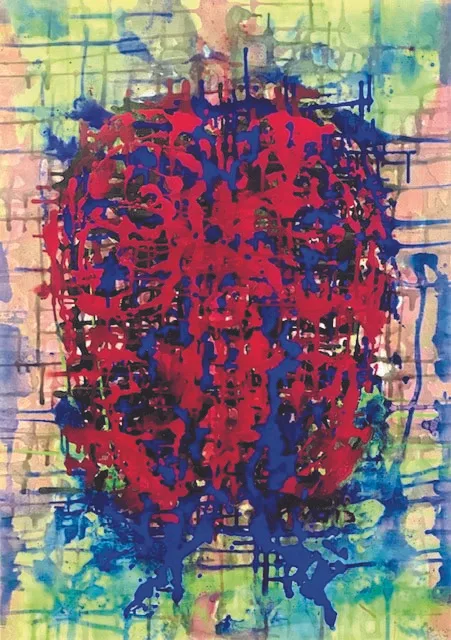 «Red Hot Brain» von Dieter Holliger aus Uster. Abstraktes Bild eines Gehirns